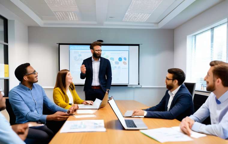 사회복지사와 커뮤니티 네트워크 - **Digital Inclusion and Connection at a Community Center**
    "A heartwarming and bright scene insi...