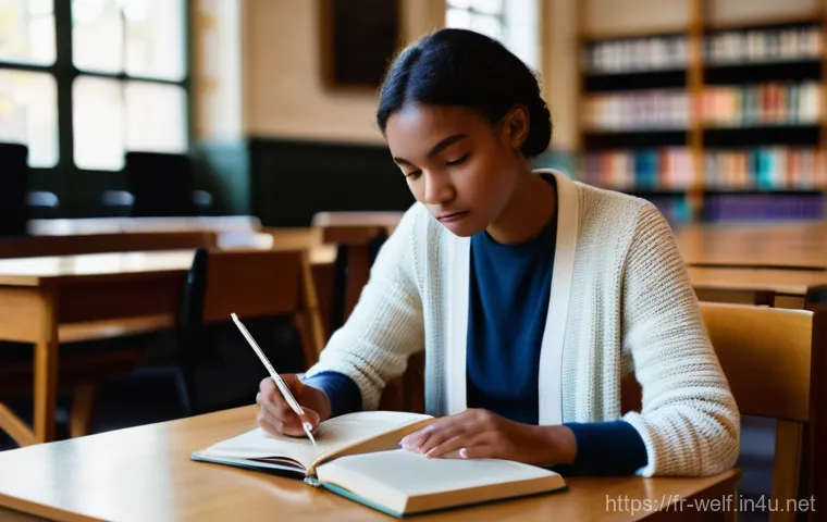 사회복지사 자격증 취득 방법 - **Prompt:** A focused and determined young female student, approximately 20-22 years old, sits at a ...