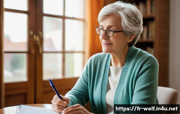 사회복지사 노인복지 분야 업무 - **Administrative and Emotional Support:**
A kind, middle-aged female social worker with warm, em...